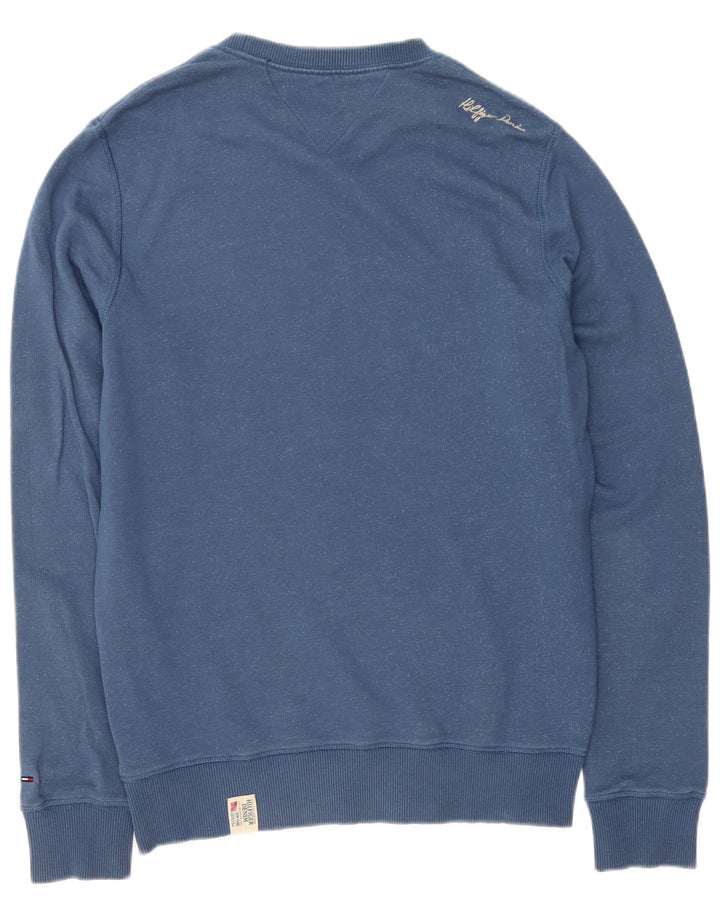 Felpa grafica da uomo Tommy Hilfiger Maglione blu medio in cotone