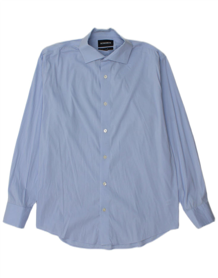 BONOBOS Camicia pullover da uomo su misura taglia 16 grande cotone blu