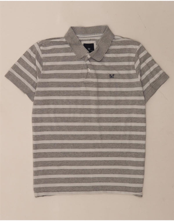 Crew Clothing Polo da uomo a maniche corte XL in cotone a righe grigie