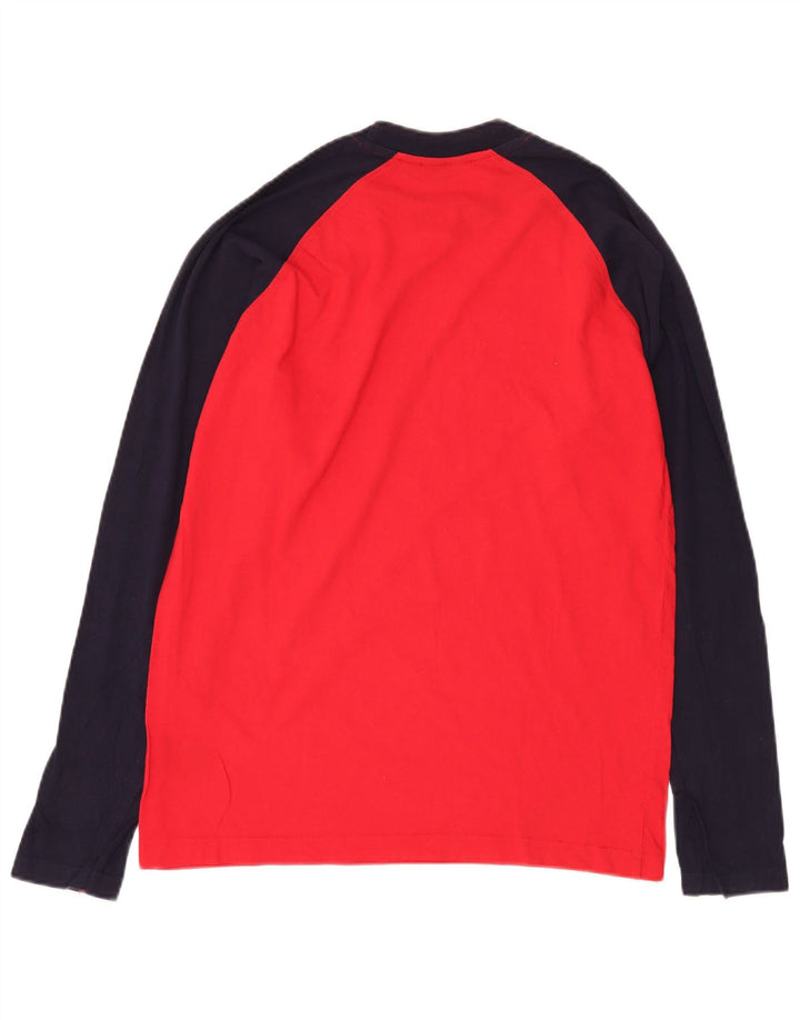 Maglia da uomo FILA a maniche lunghe piccola rossa in cotone color block