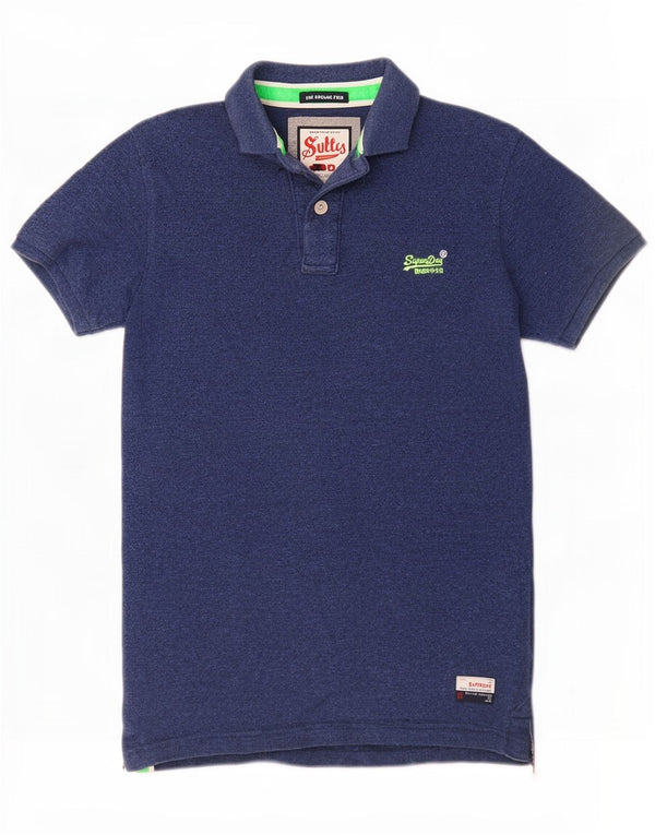 Polo da uomo classica Superdry in cotone blu navy medio