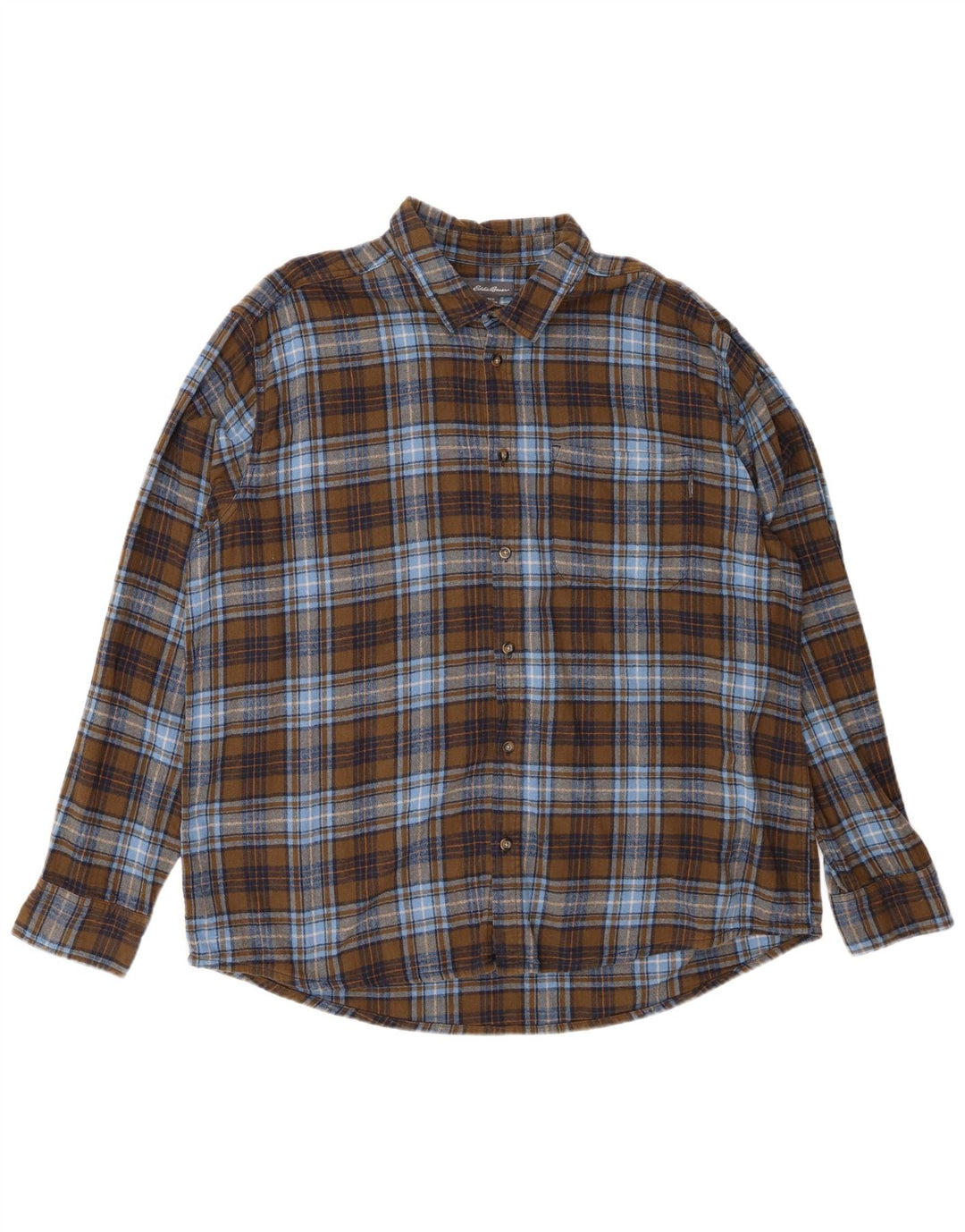 EDDIE BAUER Camicia in flanella da uomo 2XL Cotone scozzese kaki
