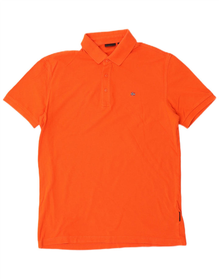 Polo da uomo Napapijri grande in cotone arancione