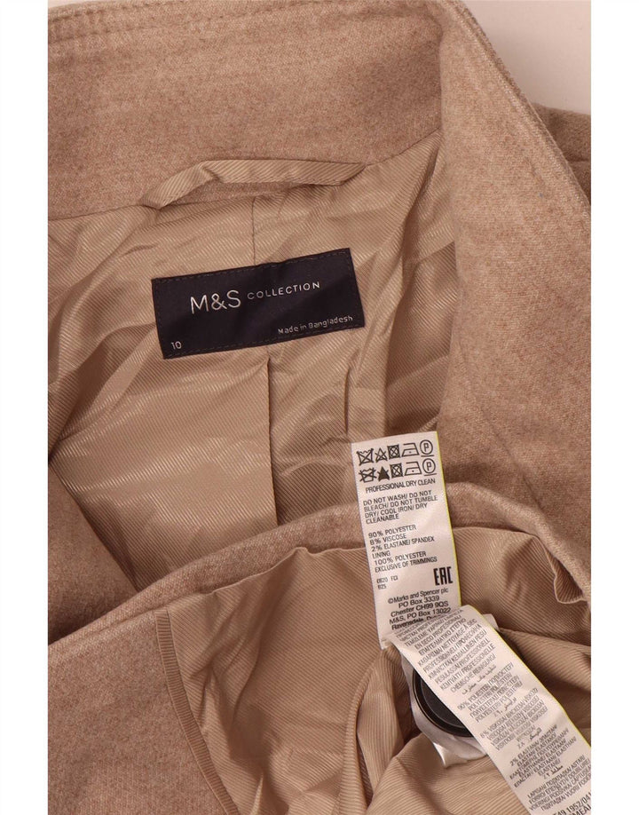 Cappotto da donna Marks & Spencer UK 10 piccolo poliestere beige