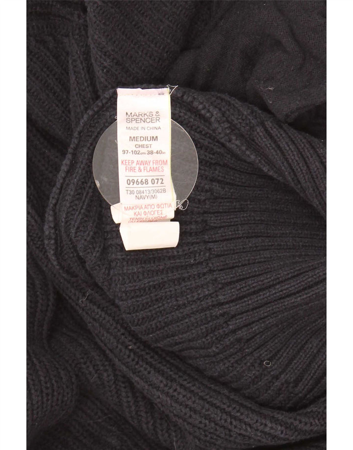 Maglione cardigan da uomo Marks & Spencer cotone medio blu navy
