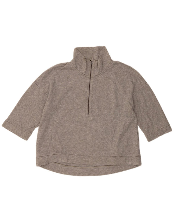 Felpa da weekend a mezza manica da donna Max Mara, maglione, UK 14, grigio medio
