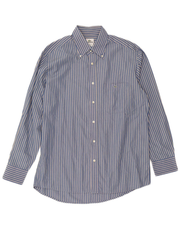 Camicia da uomo LACOSTE taglia 42 grande cotone a righe blu