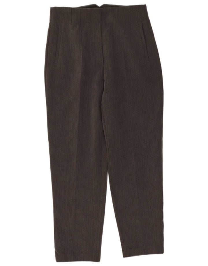 Pantaloni da completo a vita alta da donna Zara grandi W30 L26 poliestere grigio