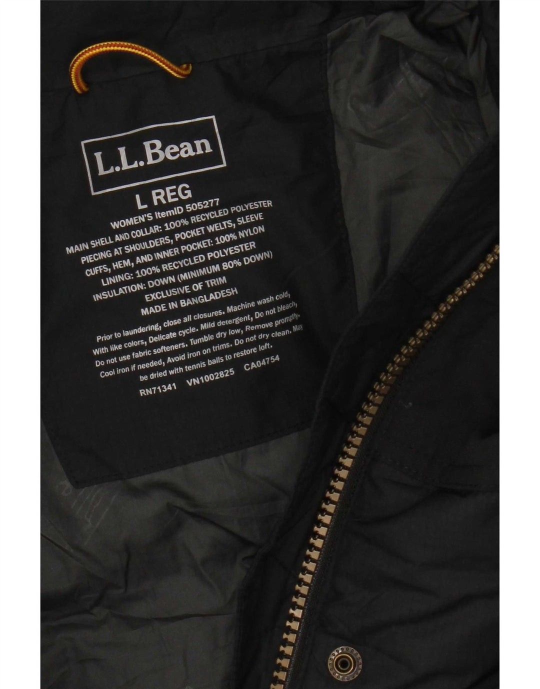 Giacca imbottita con cappuccio da donna L.L.Bean UK 16 grande poliestere grigio