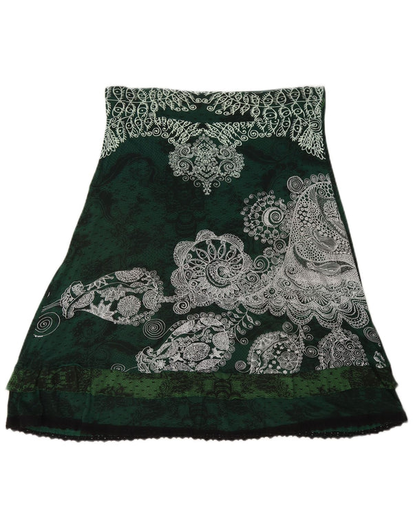 Desigual Gonna a trapezio grafica da donna media W28 verde Paisley viscosa