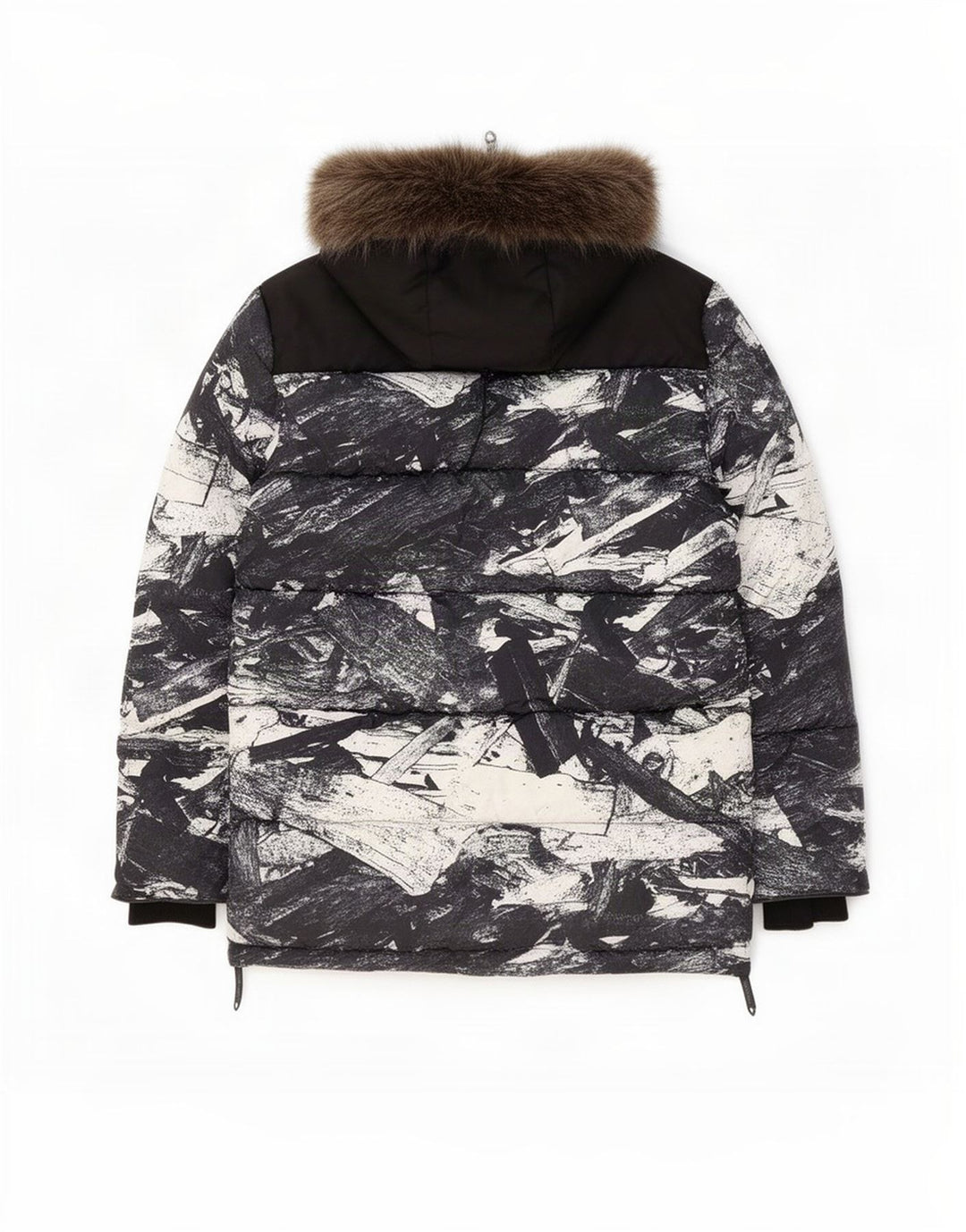 Giacca da sci da uomo con cappuccio Superdry UK 42 XL Poliestere nero geometrico