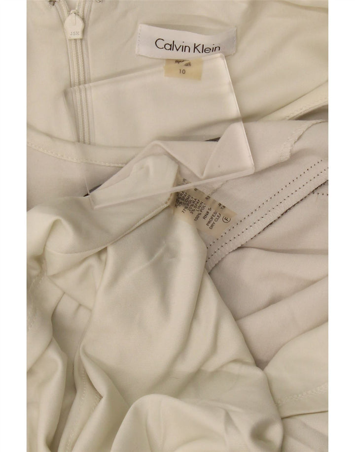 CALVIN KLEIN Abito da donna senza maniche a trapezio US 10 a righe bianche grandi