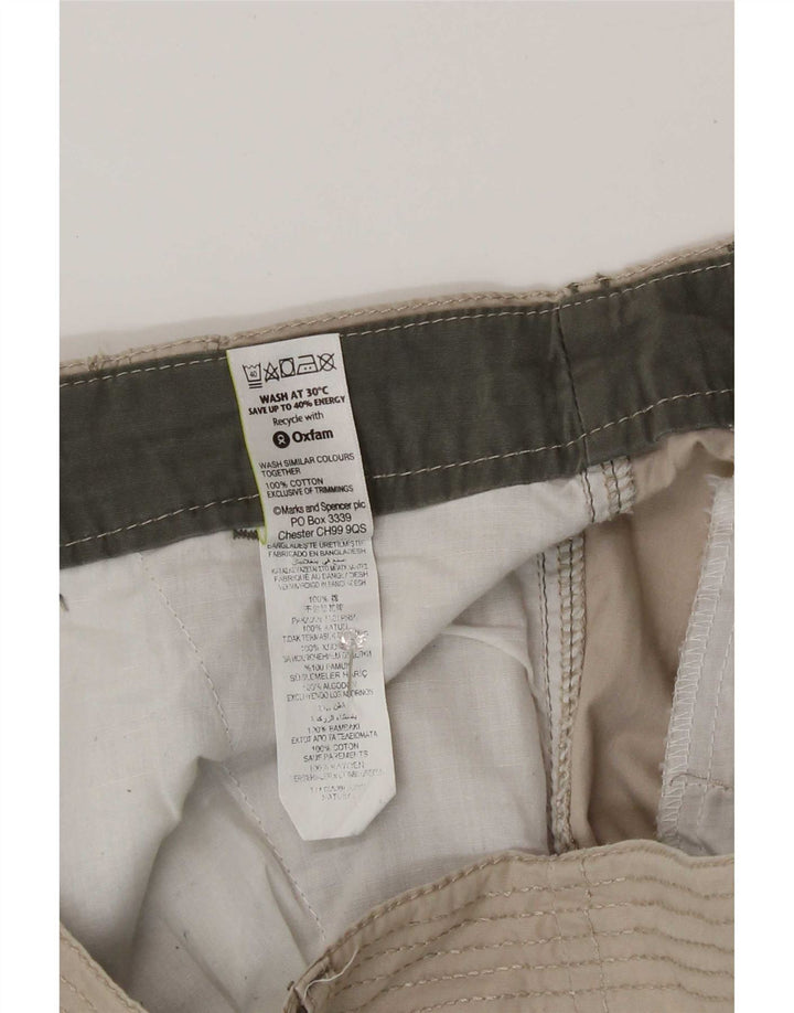 Pantaloncini cargo da uomo Marks & Spencer grandi W34 cotone beige