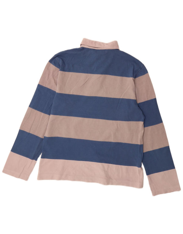 Polo da rugby uomo manica lunga Cerruti 1881 XL Lyocell a righe blu