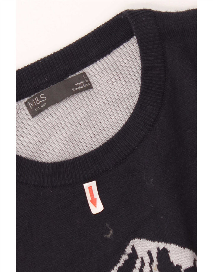 Maglione maglione girocollo da uomo Marks & Spencer grande color grigio