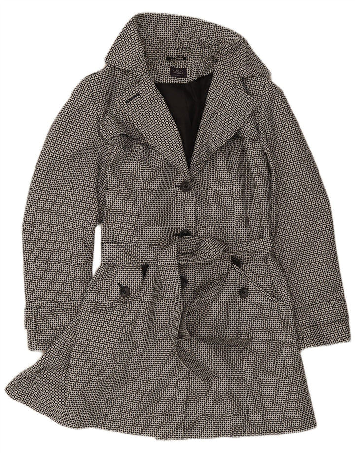 Trench da donna Marks & Spencer UK 18 XL Poliestere geometrico nero