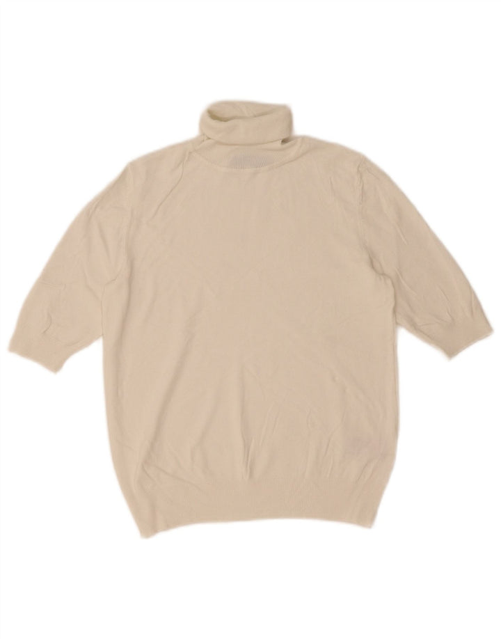 Maglione maglione a collo alto da donna Marks & Spencer UK 8 piccolo bianco