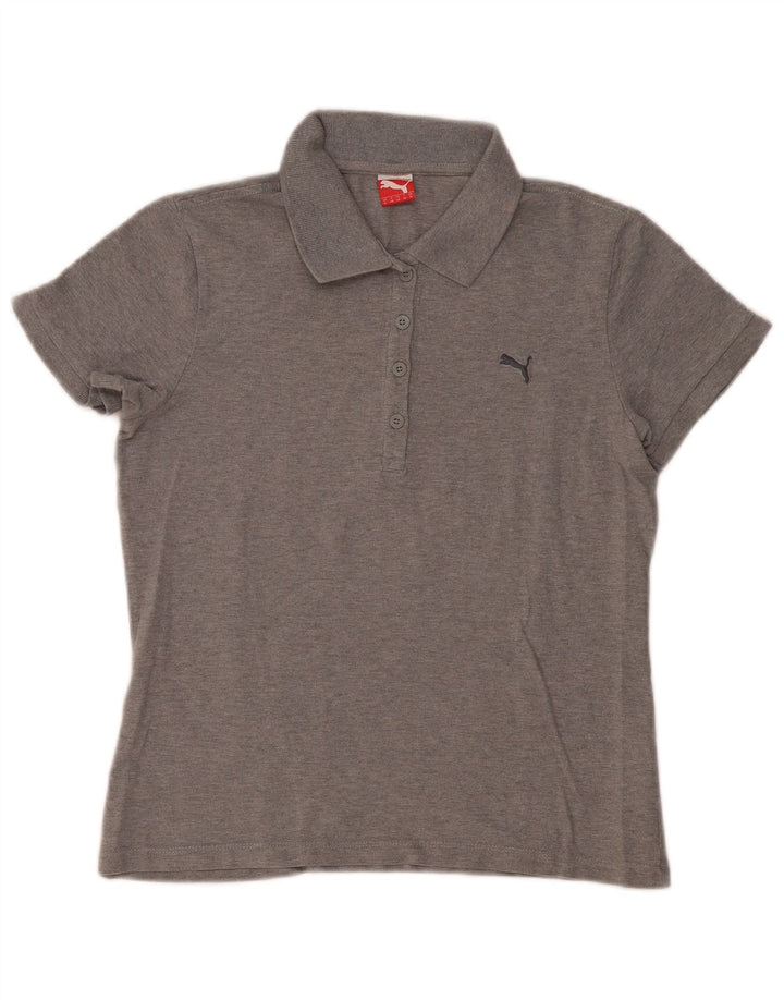 Polo PUMA da donna UK 14 cotone grigio medio