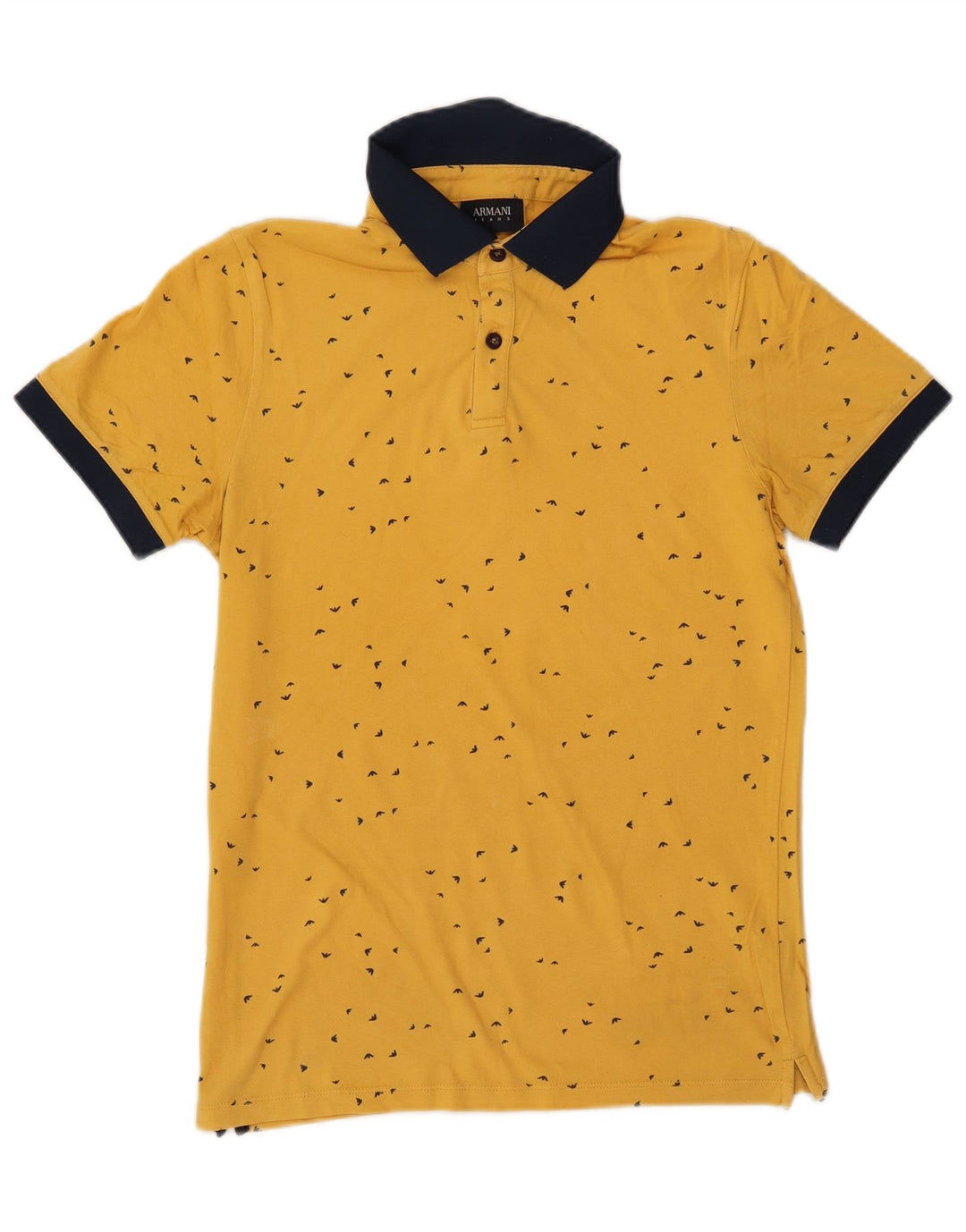 ARMANI JEANS Polo da uomo con motivo astratto, color block giallo medio