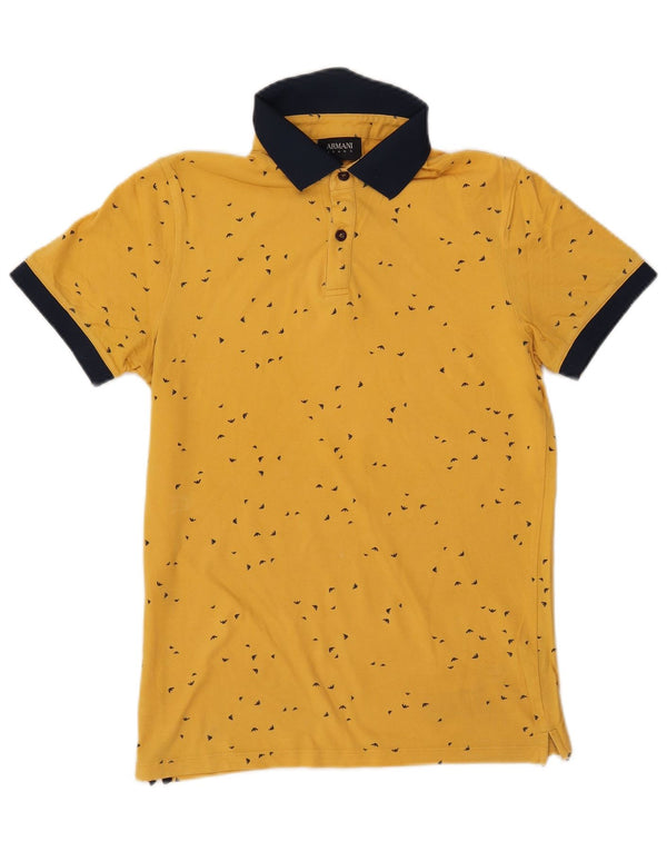 ARMANI JEANS Polo da uomo con motivo astratto, color block giallo medio