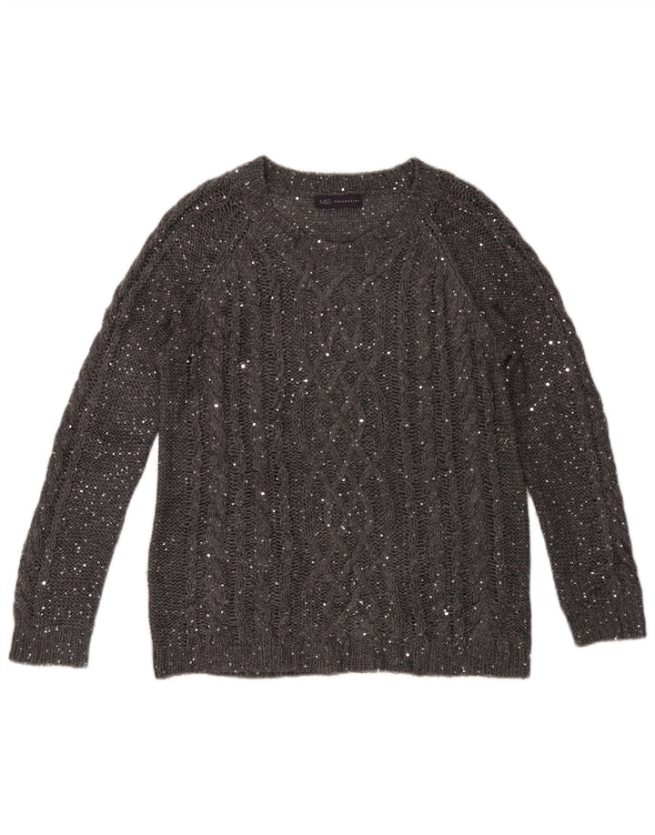 Maglione maglione con scollo a barca da donna Marks & Spencer UK 12 Grigio medio