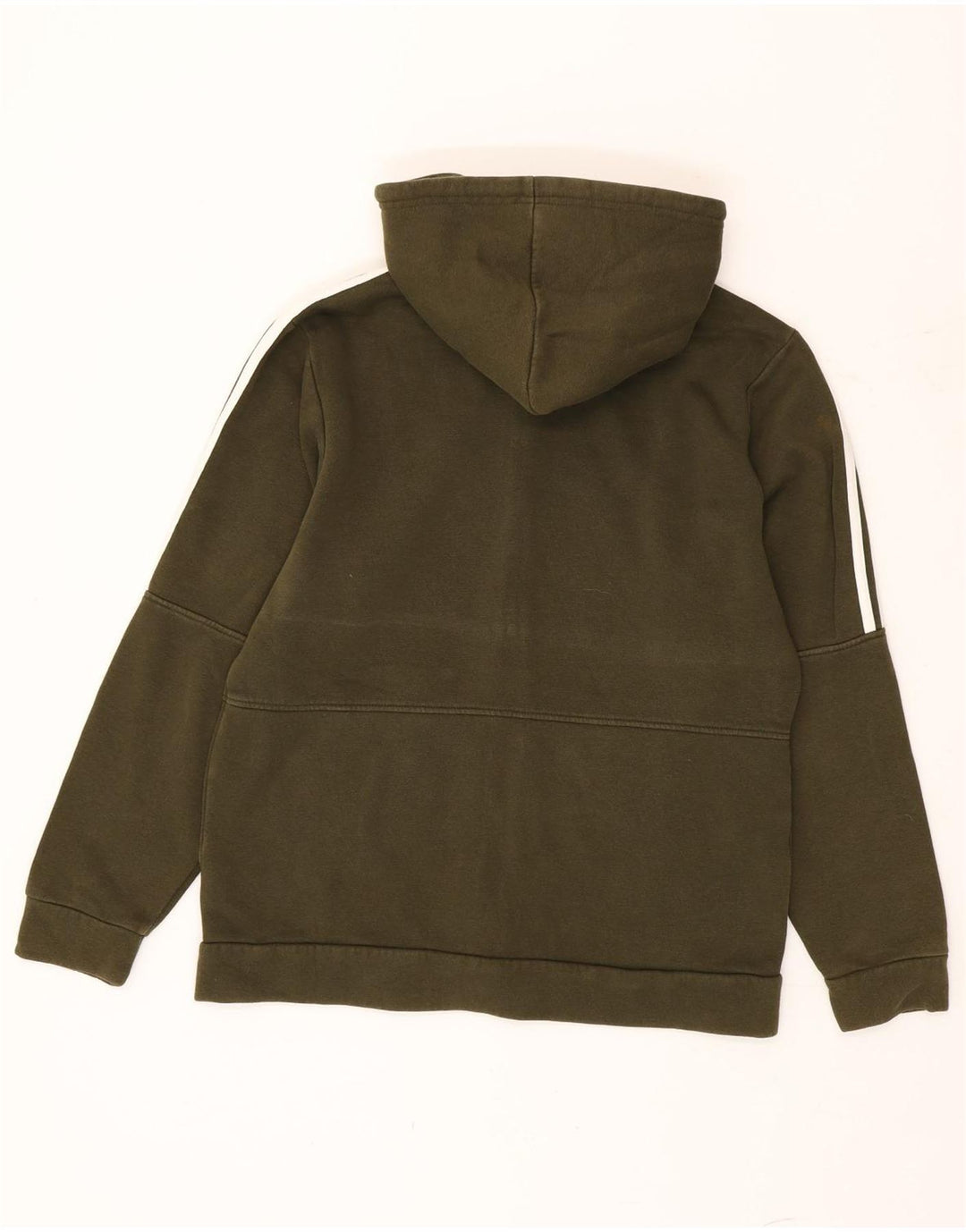Maglione con cappuccio e zip Adidas da uomo in cotone kaki medio