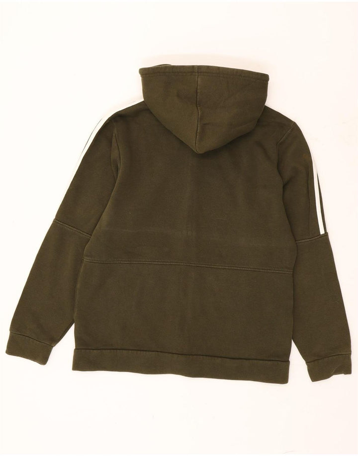 Maglione con cappuccio e zip Adidas da uomo in cotone kaki medio