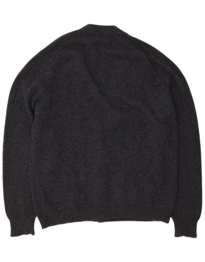 Maglione cardigan da uomo Alan Paine 2XL Lana d'agnello grigia