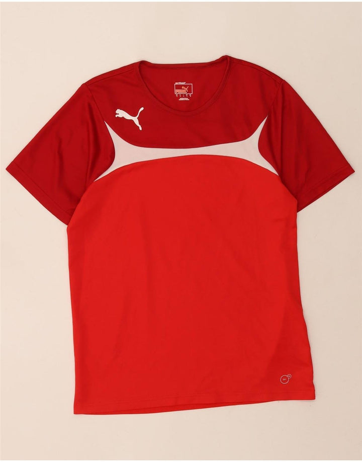 T-shirt da uomo Puma Top Small rossa in poliestere color block