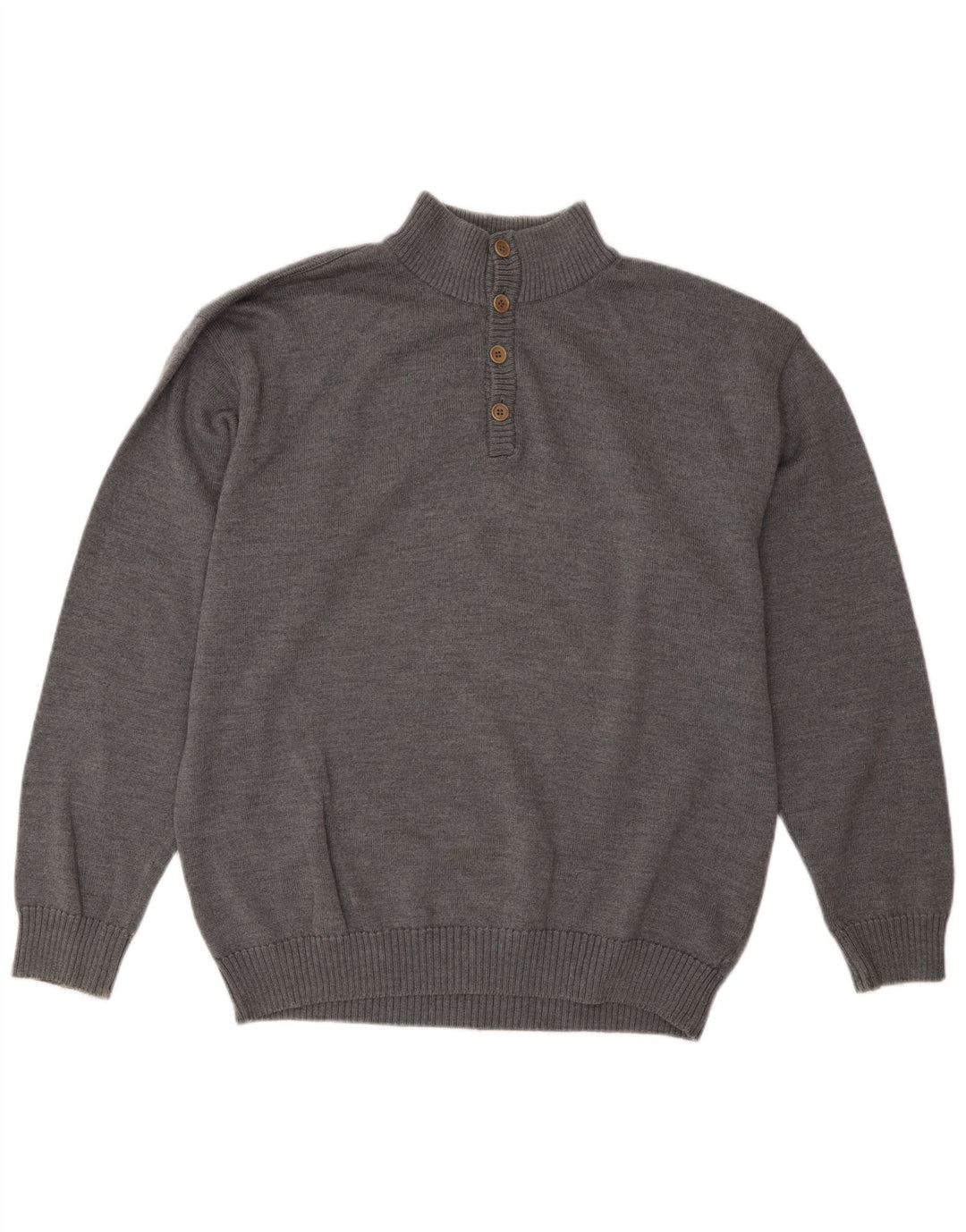 Maglione da uomo Sea & Sky con bottoni e collo grande in lana grigia