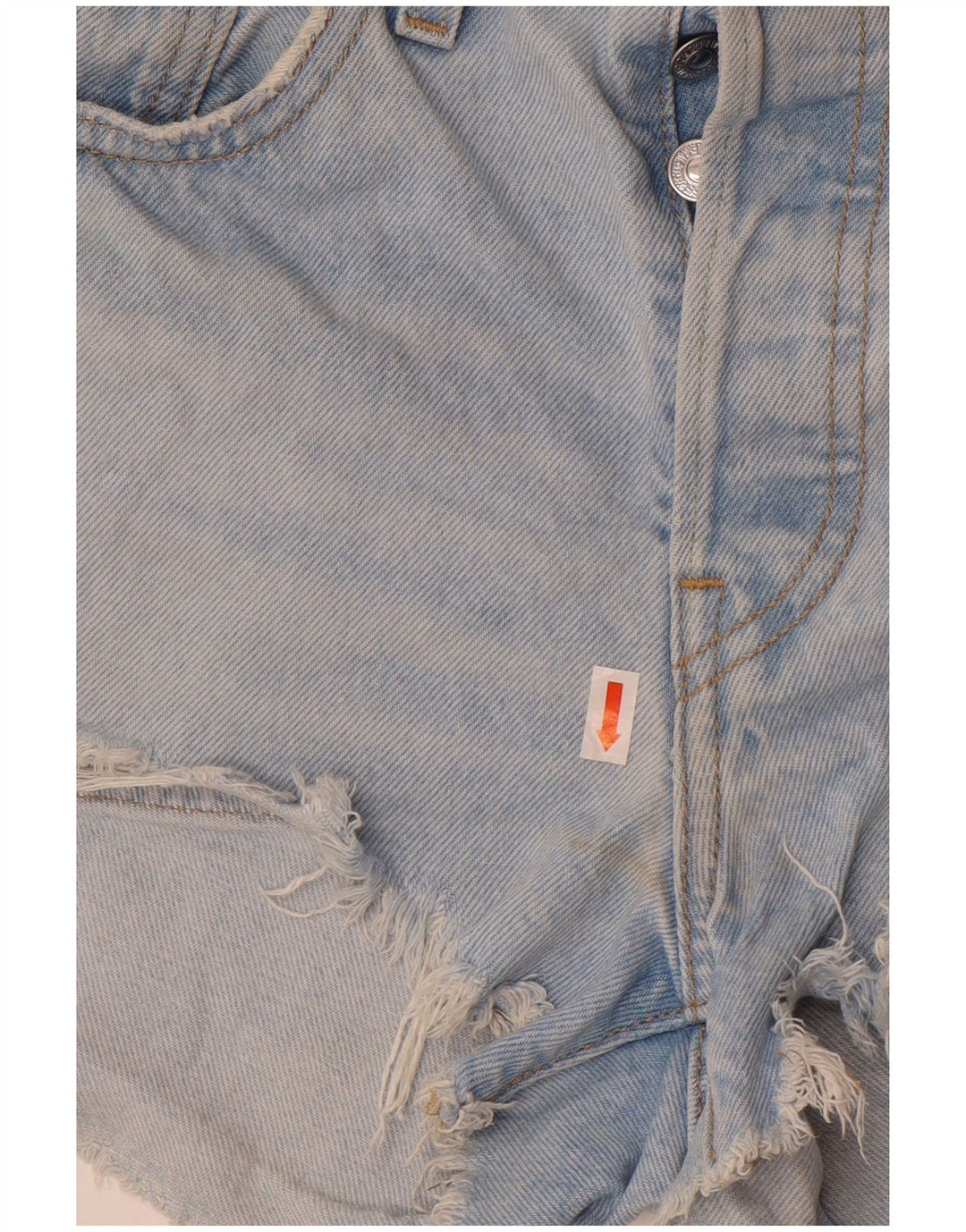 Pantaloncini di jeans Levi's 501 da donna W27 piccoli in cotone blu