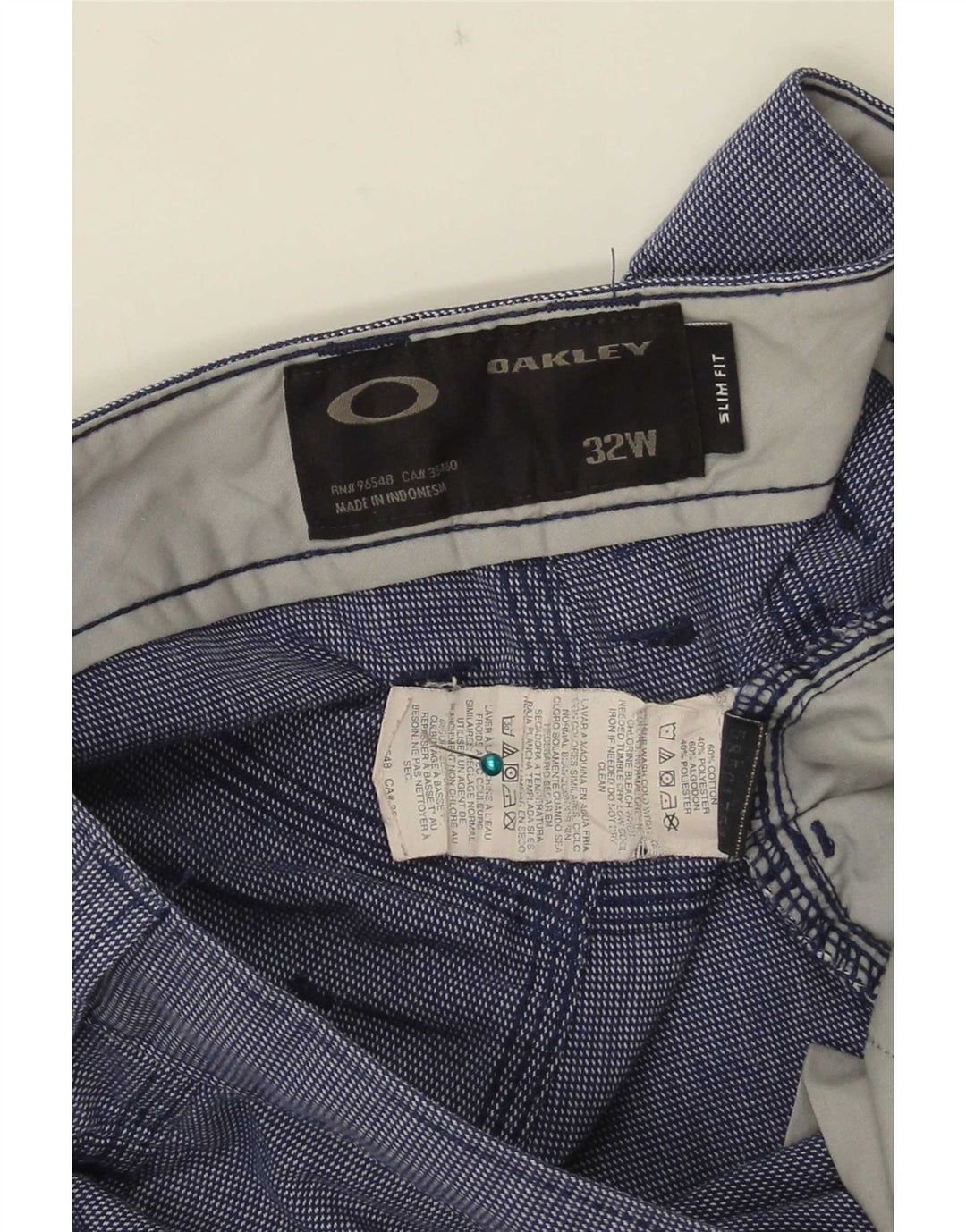 Pantaloncini casual da uomo Oakley W32 in cotone blu medio