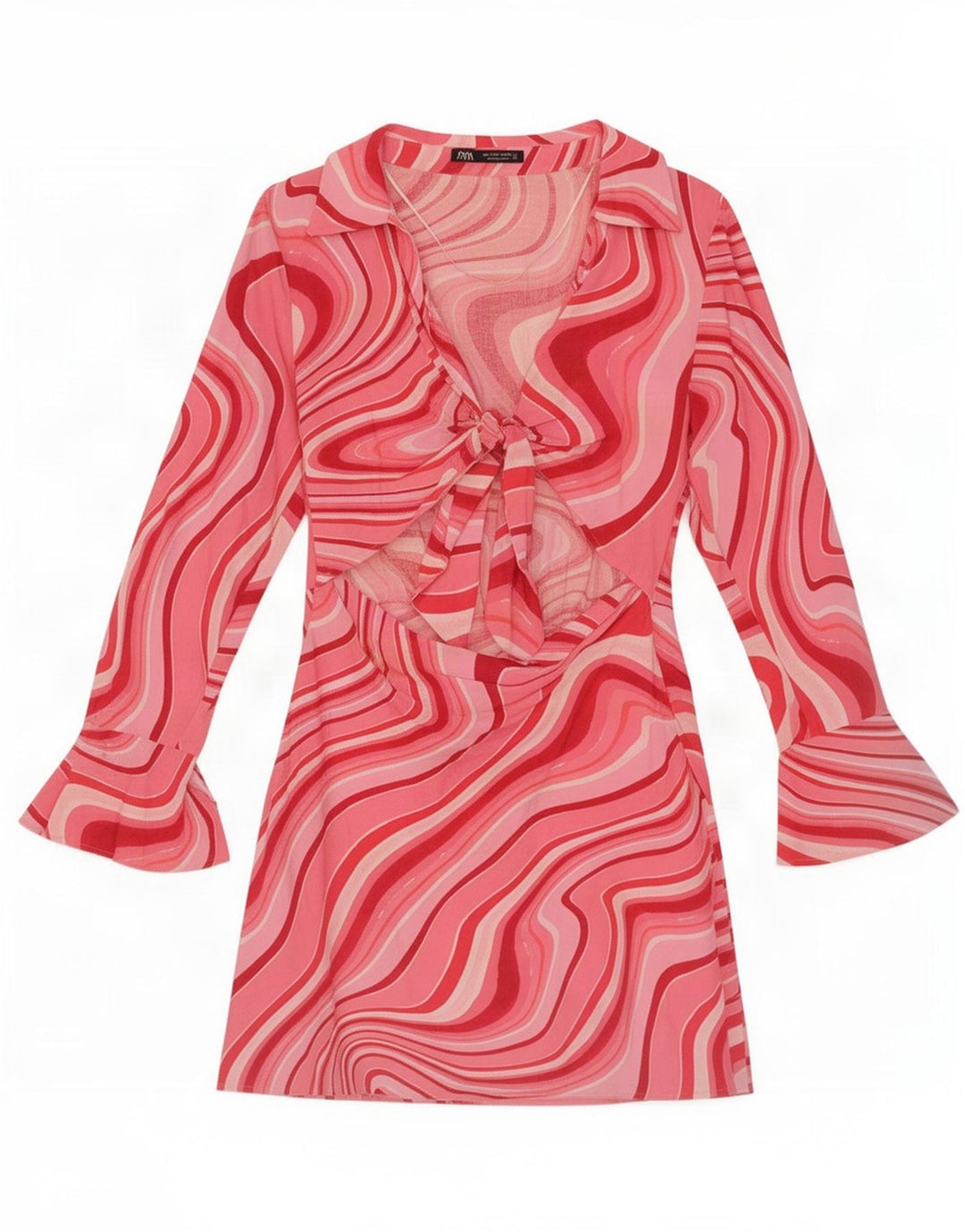 Abito tubino Zara da donna con motivo astratto ritagliato UK 12 Rosa medio