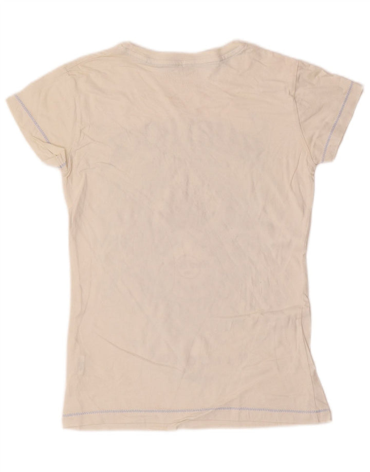 T-shirt grafica da donna Hard Rock Cafe Mallorca Top UK 10 piccola bianco sporco