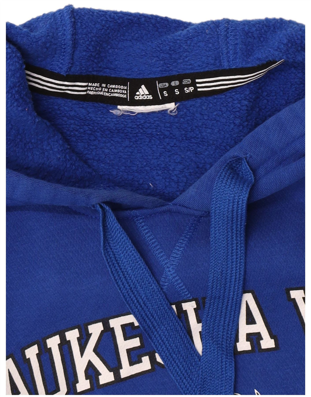 Felpa con cappuccio grafica Adidas Wolverines da uomo piccola blu