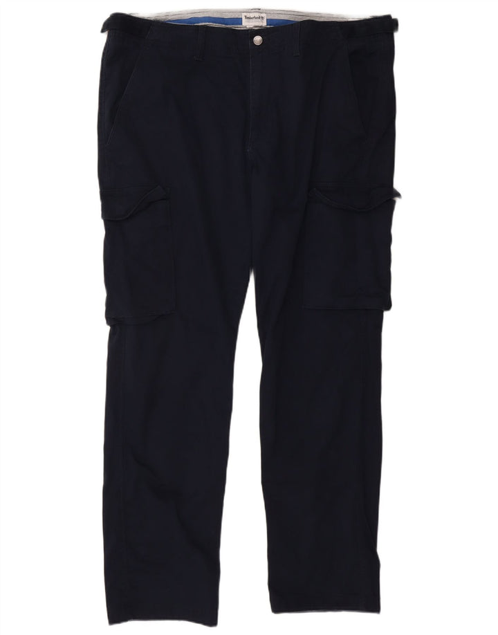 Pantaloni cargo dritti da uomo TIMBERLAND W42 L31 Blu Navy