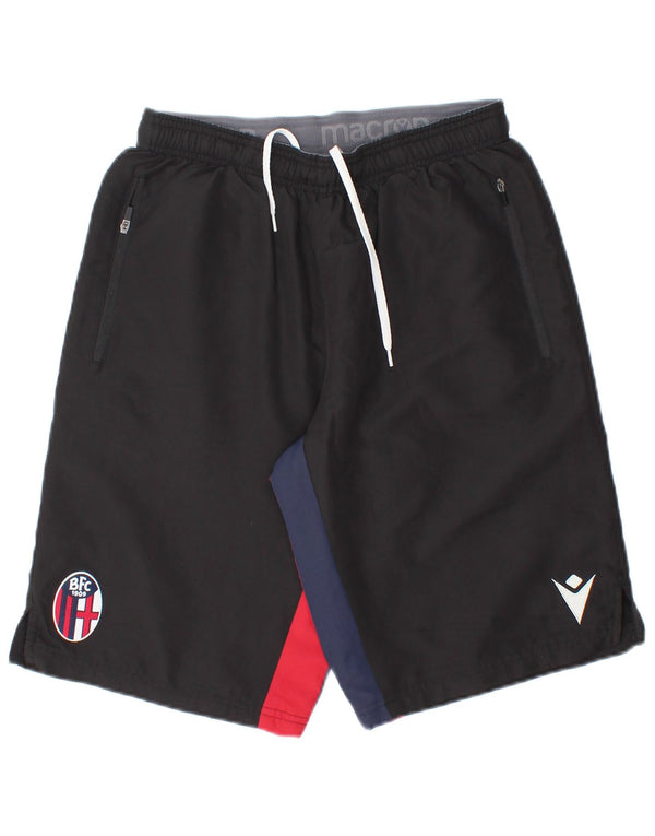 Pantaloncini sportivi da uomo Macron Small in poliestere color block nero