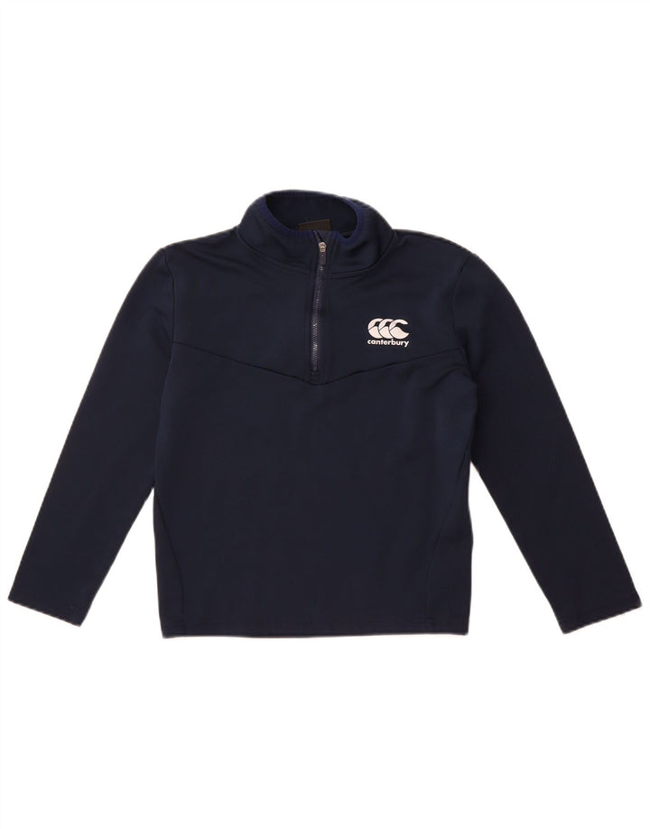 Canterbury Top da tuta pullover con zip e collo per ragazzi 9-10 anni Blu navy