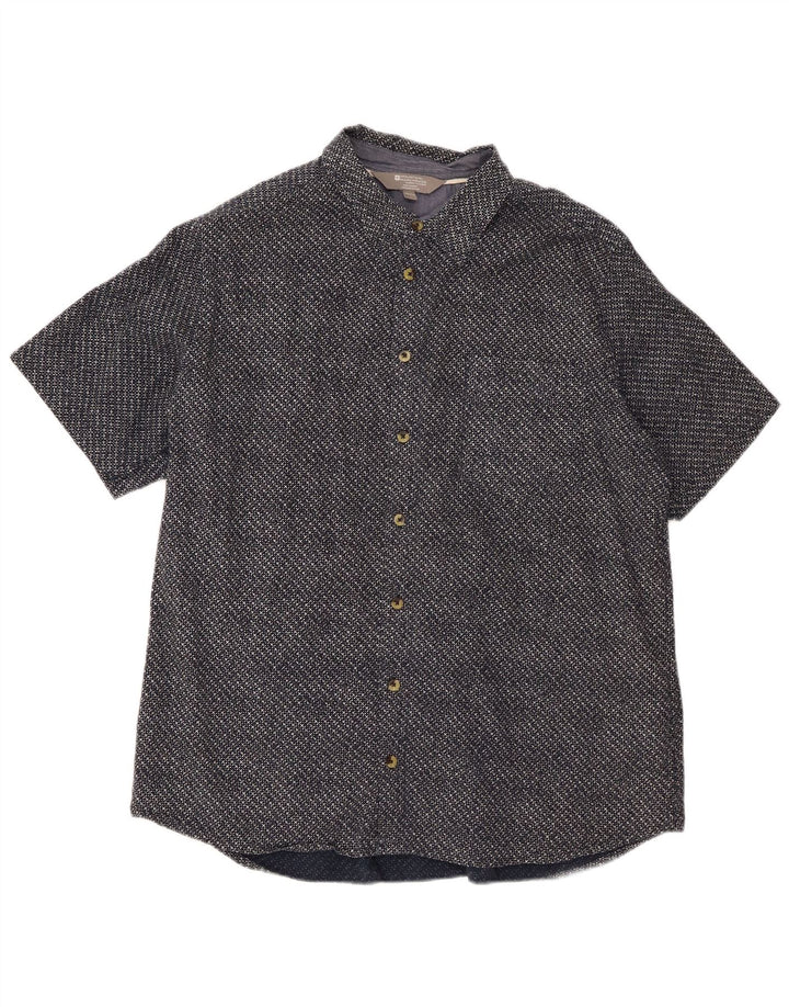 Camicia a maniche corte da uomo Mountain Warehouse 2XL in cotone a quadretti blu navy