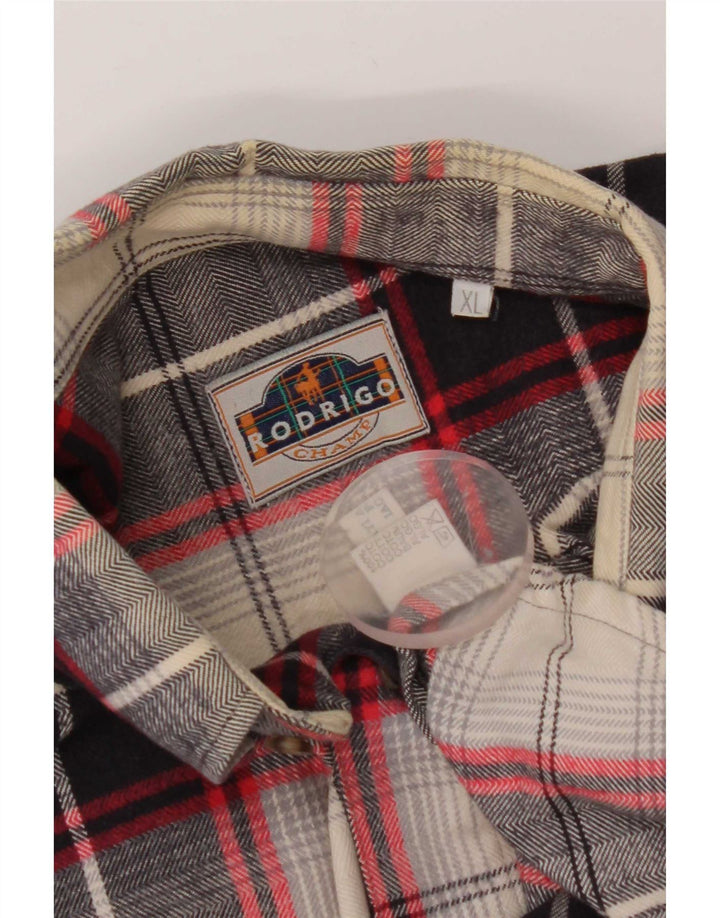 Camicia in flanella da uomo Rodrigo XL in cotone a quadri blu navy