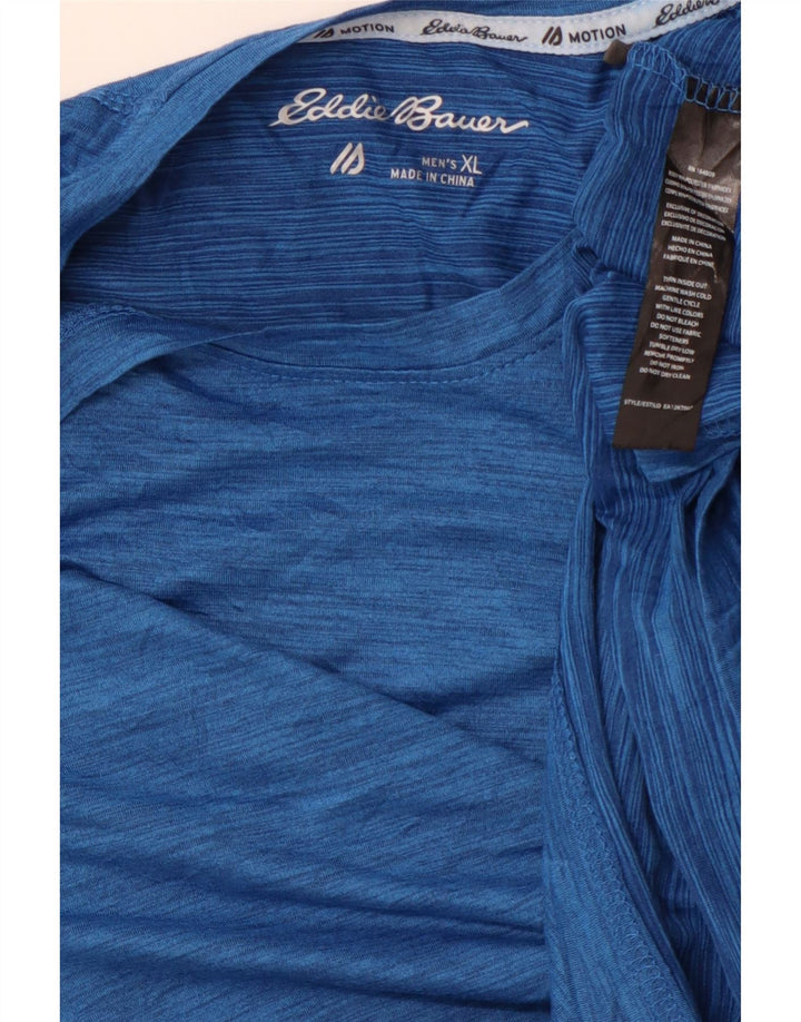 T-shirt da uomo EDDIE BAUER Top XL poliestere chiazzato blu