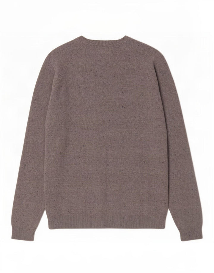 Maglione Zara da uomo con scollo a barca in cotone screziato grigio medio