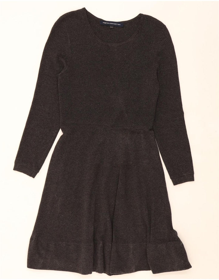 FRENCH CONNECTION Womens Long Sleeve Jumper Dress UK 12 Medium Grey Vintage French Connection and Second-Hand French Connection from Messina Hembry 