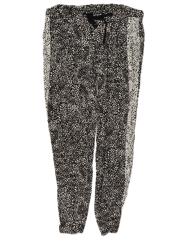 Pantaloni casual da donna Marks & Spencer UK 12 medi W34 L29 neri screziati