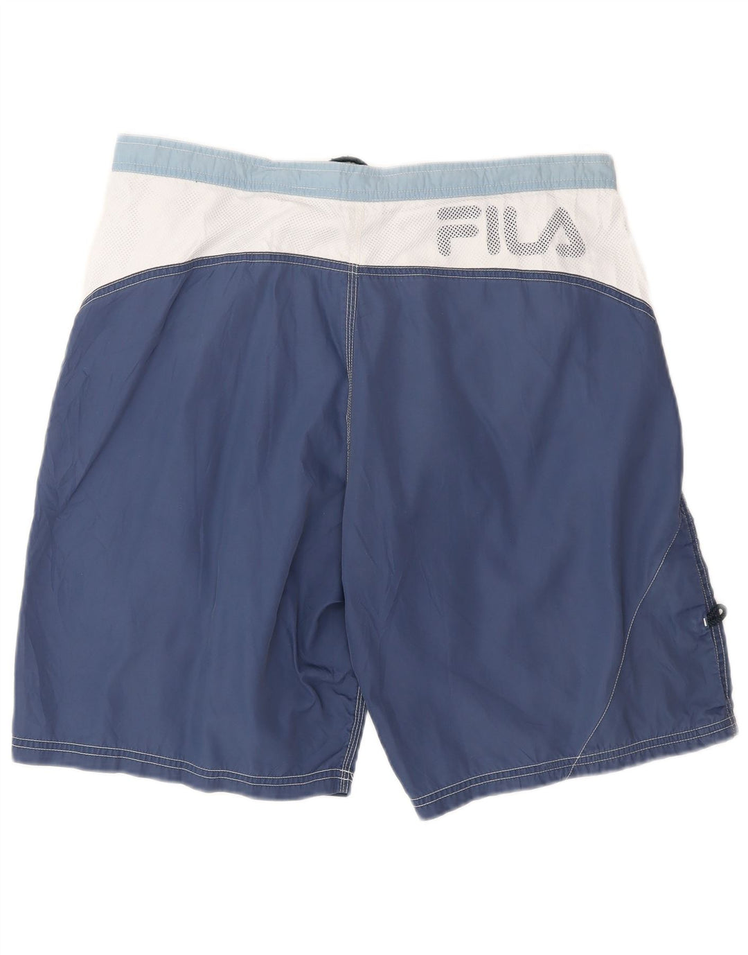Pantaloncini da bagno grafici da uomo Fila Colorblock blu medio