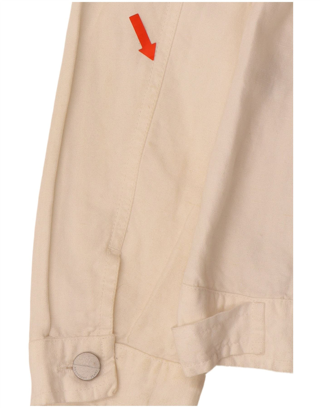 Giubbotto Bomber Donna TRUSSARDI JEANS IT 44 Cotone Bianco Sporco Medio