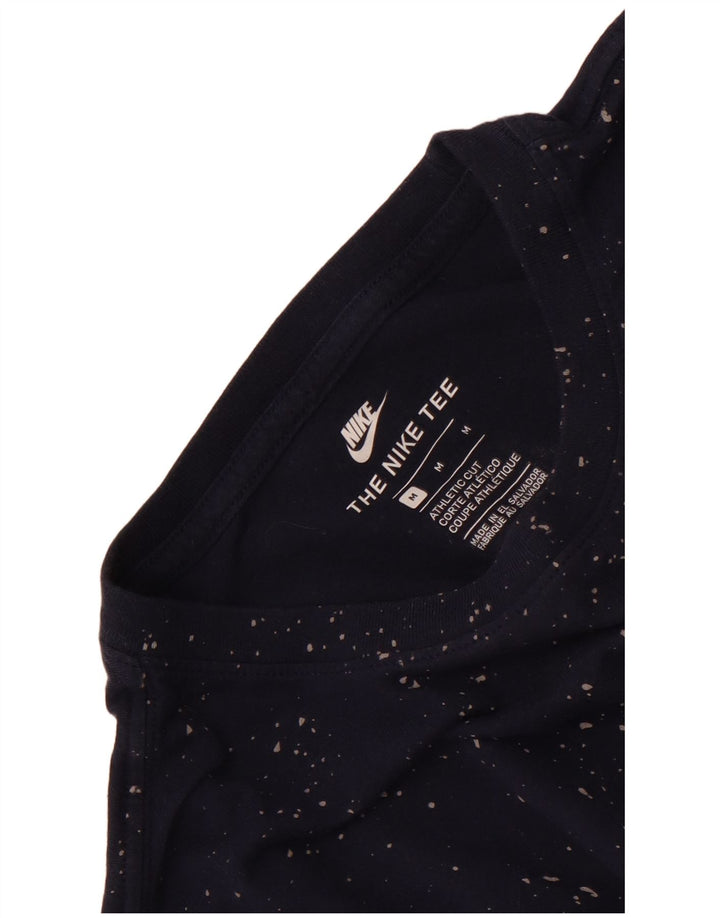 T-shirt grafica Nike da uomo con taglio atletico, media, blu navy screziato
