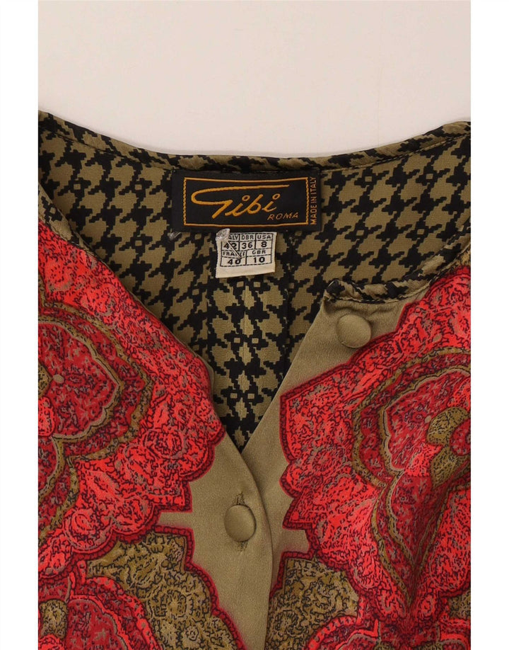 Camicetta camicia da donna Gibi UK 10 piccola seta floreale multicolore