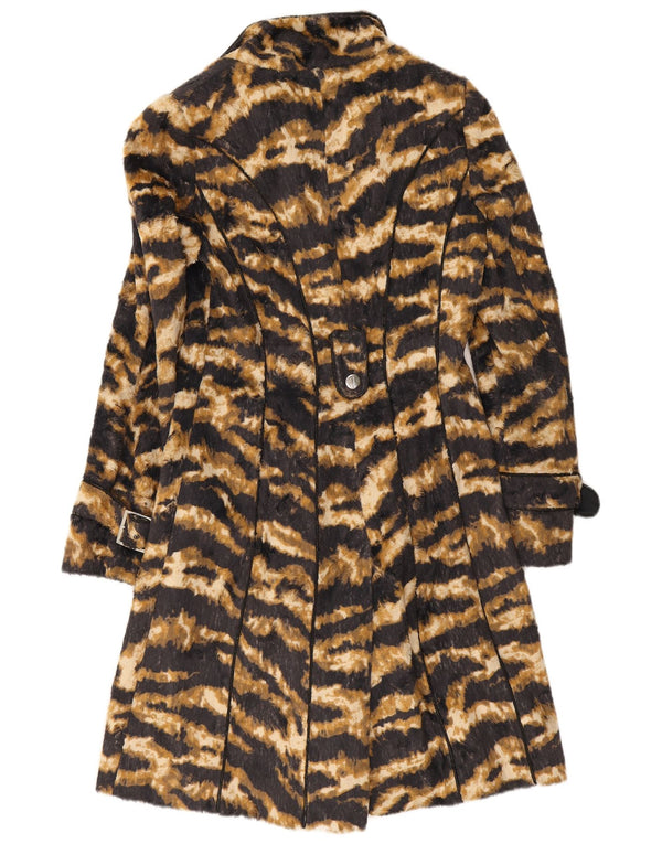 Trench da donna Karen Millen UK 10 Piccolo cotone marrone con stampa animalier