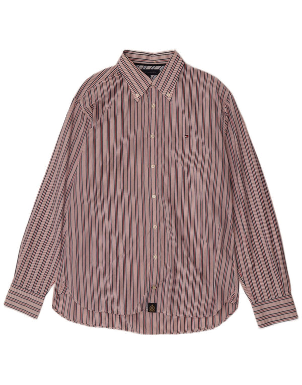 Camicia da uomo Tommy Hilfiger grande cotone gessato multicolore